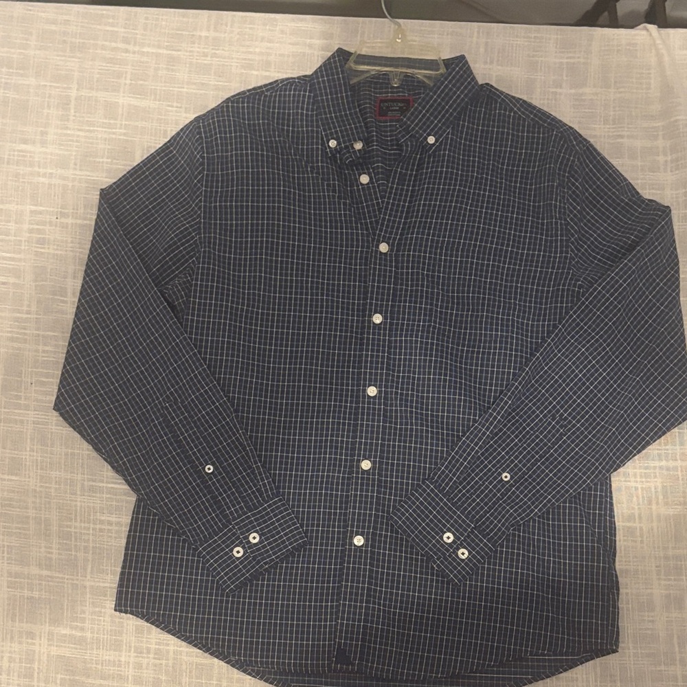 Long sleeve UNTUCKit Men's Blue Checkered Shirt